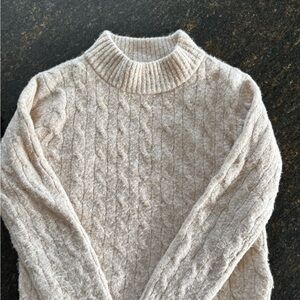 Girls Crewcuts Cozy Tan Cable Knit Sweater